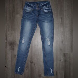 Indigo Rein Distressed Blue Skinny Jeans
